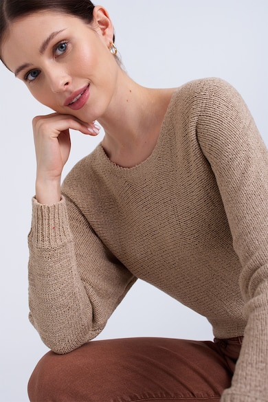 GreenPoint Kerek nyakú egyszínű pulóver női