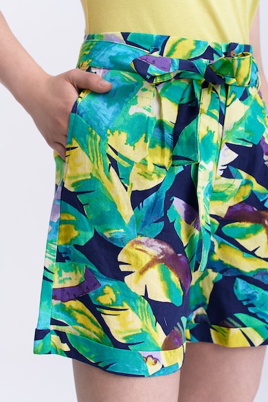 GreenPoint Къс панталон с лен и тропически принт Жени