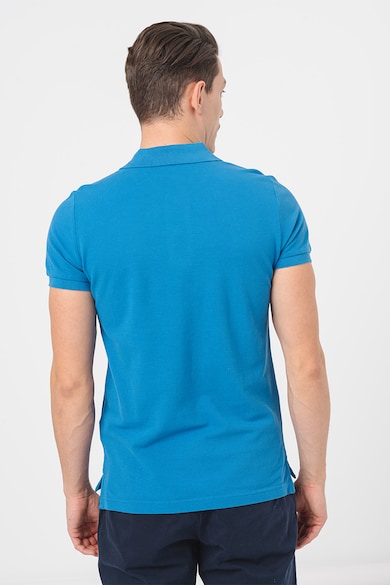 United Colors of Benetton Памучна тениска слим с яка Мъже