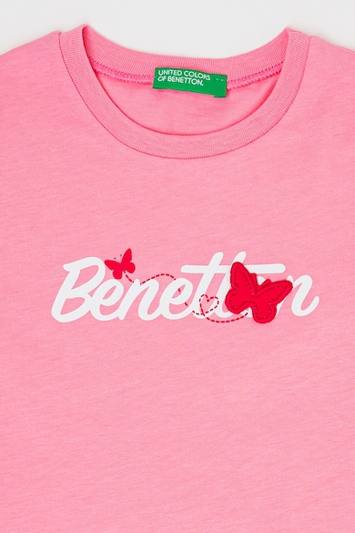 United Colors of Benetton Памучна тениска с лого Момичета