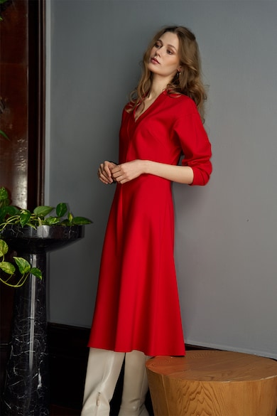 Noria Anis Миди рокля Scarlet с шпиц Жени