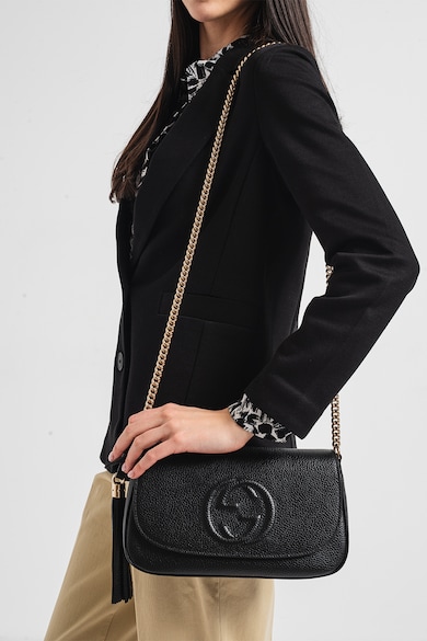 Gucci Кожена чанта през рамо с релеф Жени