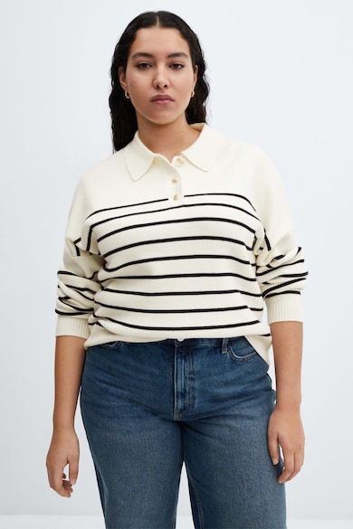 Mango Galléros póló csíkos mintával női