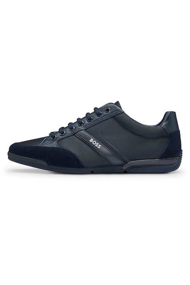 BOSS Pantofi sport low-cut cu garnituri din piele intoarsa Barbati