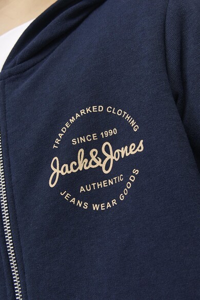Jack & Jones Cipzáros pulóver kapucnival és logóval a mellrészen Fiú