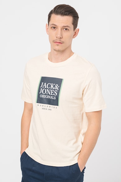 Jack & Jones Тениска с овално деколте и лого Мъже