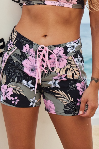 ROXY Pantaloni scurti de plaja cu model tropical Femei