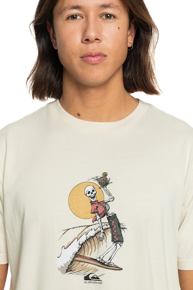QUIKSILVER Тениска с фигурална шарка и овално деколте Мъже