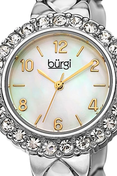BURGI Овален кварцов часовник с кристали Жени
