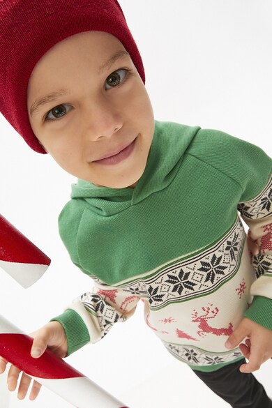 KOTON Karácsonyi pulóver kapucnis pulóver raglánujjakkal Fiú