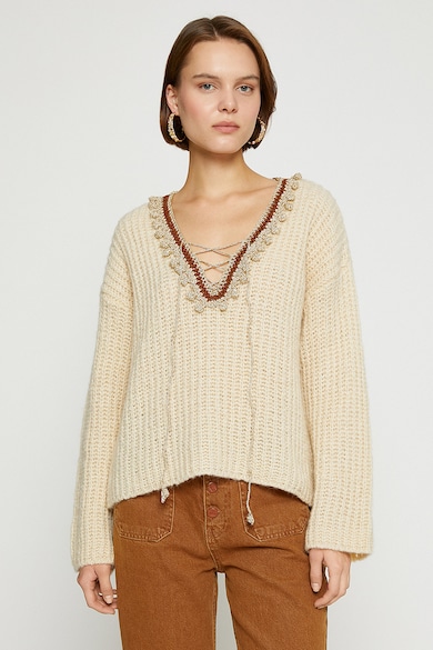 KOTON Pulover din amestec de lana din tricot gros Femei