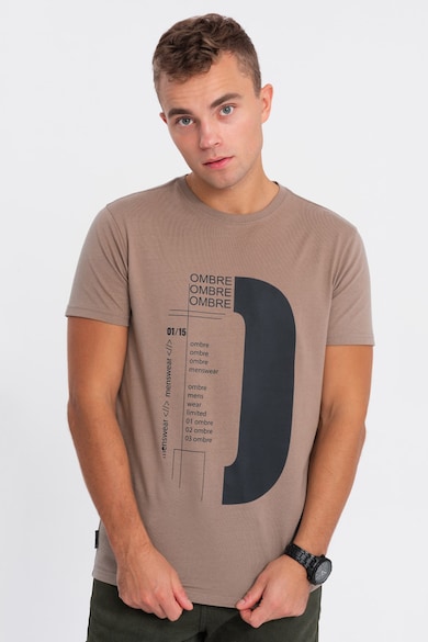 OMBRE Памучна тениска с уголемено лого Мъже