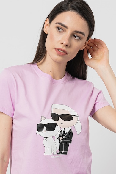 Karl Lagerfeld Tricou de bumbac organic cu logo Ikonik Femei