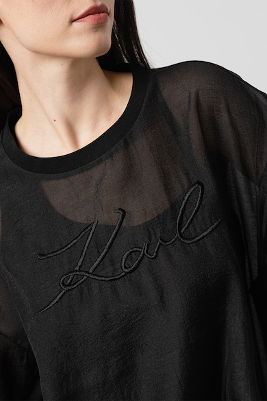 Karl Lagerfeld Свободна тениска с бродирано лого Жени