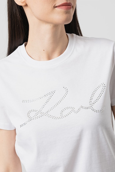Karl Lagerfeld Organikuspamut póló strasszkövekkel női