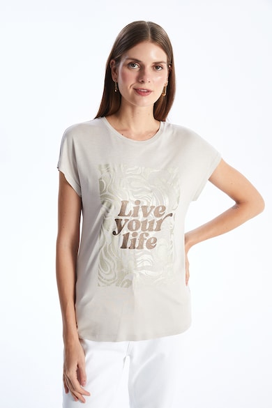 LC WAIKIKI Тениска с овално деколте и щампа Жени