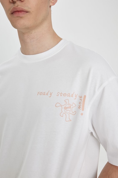 DeFacto Bő fazonú póló feliratos részlettel férfi