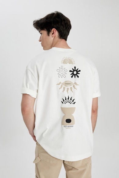 DeFacto Памучна тениска с овално деколте Мъже