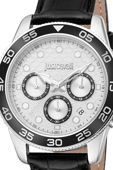 JUST CAVALLI Bőrszíjas chrono karóra férfi