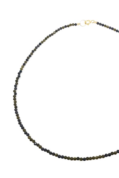Rain Jewelry Colier cu obsidian si elemente de aur de 14K filat Femei
