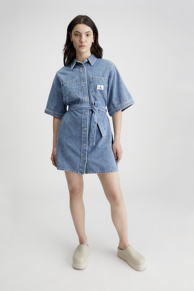 CALVIN KLEIN JEANS Rochie-camasa mini din denim Femei