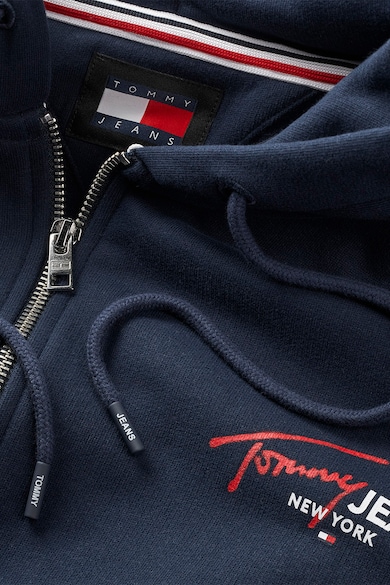 Tommy Jeans Cipzáros pulóver kapucnival és ferde zsebekkel férfi