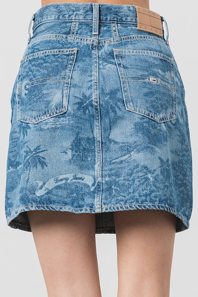 Tommy Jeans Egyenes fazonú rövid farmerszoknya logóval és mintával női