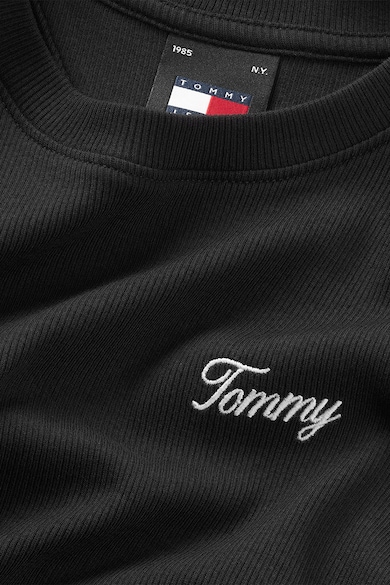 Tommy Jeans Рипсена къса тениска с лого Жени
