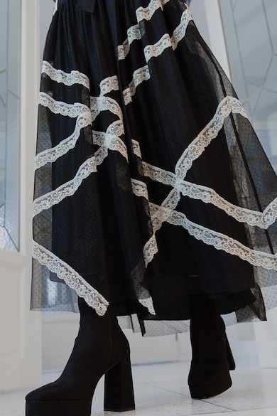 concept A trois Csipkés hálós anyagú átlapolt ruha női