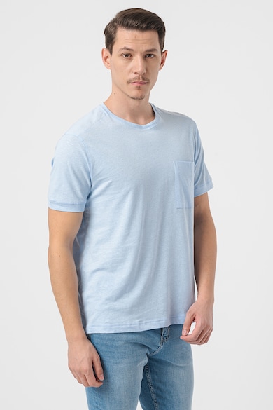 United Colors of Benetton Тениска с лен и джоб на гърдите Мъже