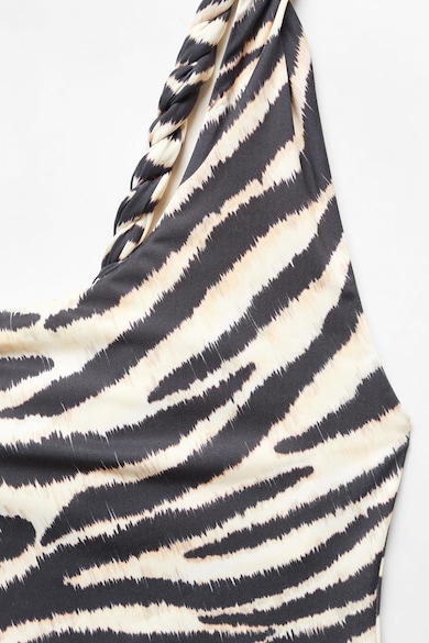 Mango Miletos egyrészes fürdőruha zebramintával női