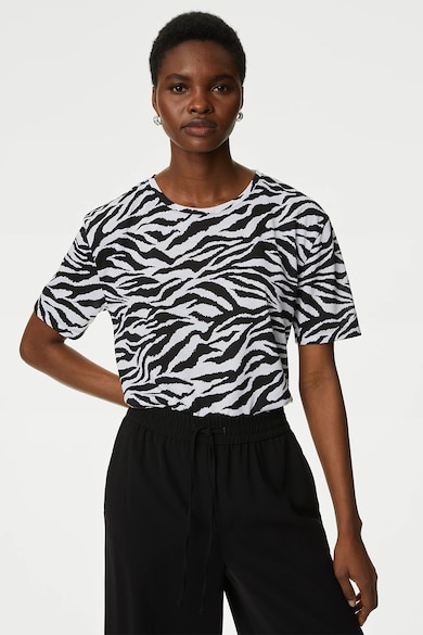 Marks & Spencer Kényelmes fazonú mintás póló női