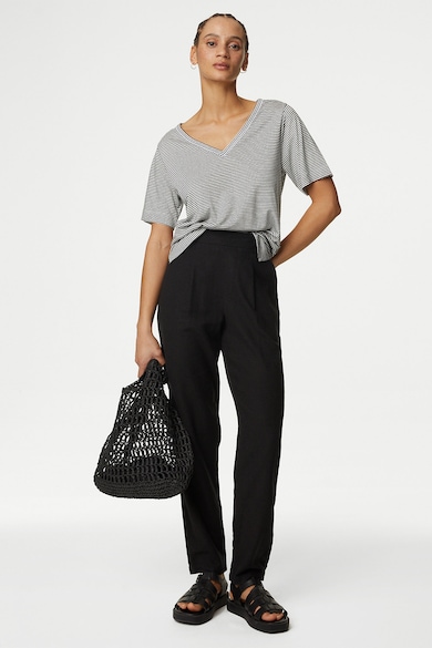 Marks & Spencer Панталон с лен със стеснен крачол Жени