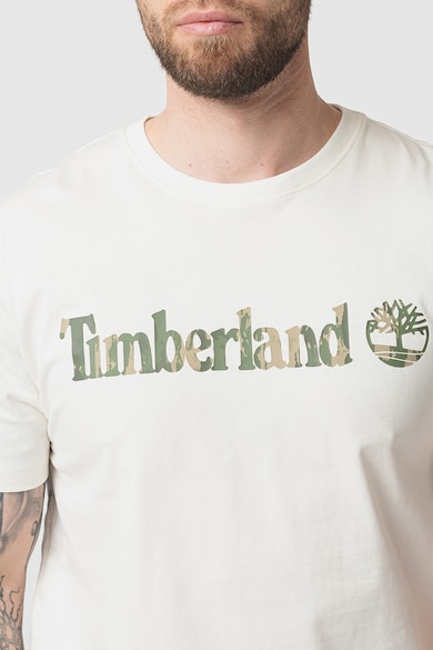 Timberland Tricou cu decolteu la baza gatului si imprimeu logo Camo Linear Barbati