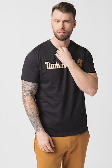 Timberland Тениска Linear с овално деколте и лого Мъже