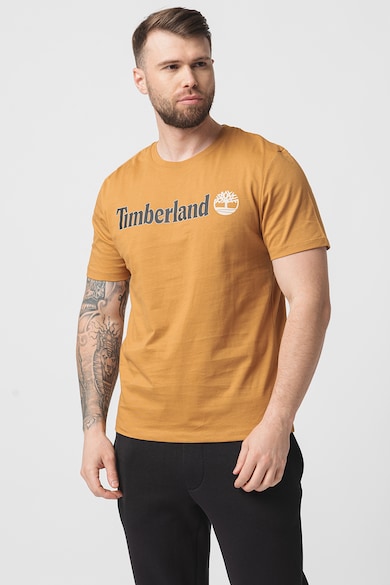 Timberland Tricou cu decolteu la baza gatului si imprimeu logo Linear Barbati