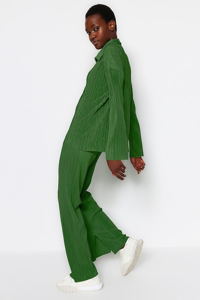 Trendyol Set de camasa si pantaloni cu aspect plisat Femei