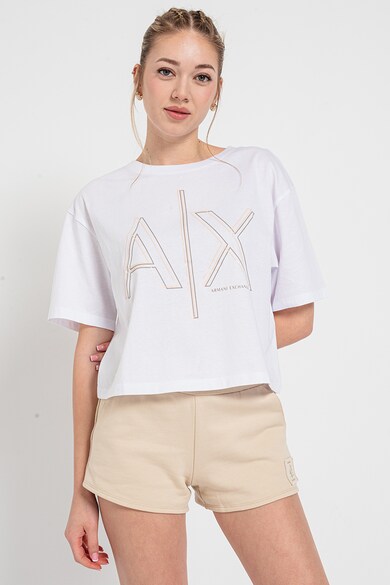 ARMANI EXCHANGE Tricou lejer din bumbac cu imprimeu logo Femei