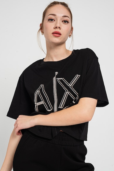 ARMANI EXCHANGE Tricou lejer din bumbac cu imprimeu logo Femei