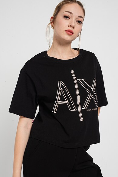 ARMANI EXCHANGE Tricou lejer din bumbac cu imprimeu logo Femei