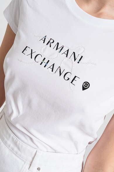 ARMANI EXCHANGE Logós szűk fazonú pamuttartalmú póló női