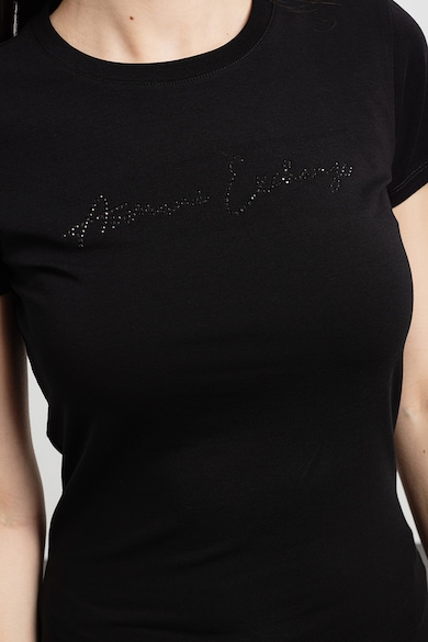 ARMANI EXCHANGE Тениска с овално деколте и декоративни камъни Жени