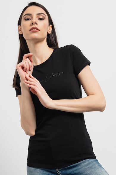 ARMANI EXCHANGE Kerek nyakú póló strasszkövekkel női