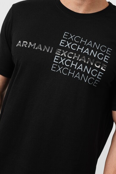 ARMANI EXCHANGE Tricou cu decolteu la baza gatului cu logo Barbati