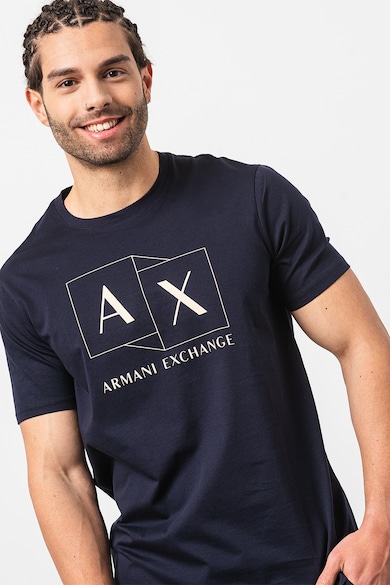 ARMANI EXCHANGE Памучна тениска с овално деколте Мъже