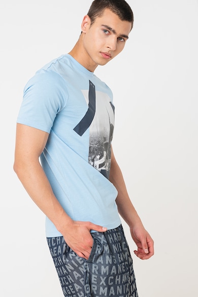 ARMANI EXCHANGE Памучна тениска с шарка Мъже