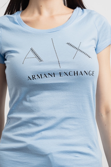 ARMANI EXCHANGE Тениска с лого с декоративни камъни Жени