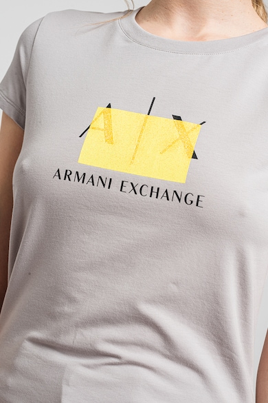 ARMANI EXCHANGE Szűk fazonú logómintás póló női