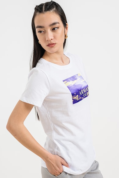 ARMANI EXCHANGE Тениска с овално деколте и лого Жени