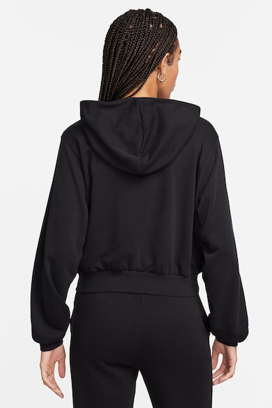 Nike Egyszínű cipzáros pamuttartalmú pulóver kapucnival női